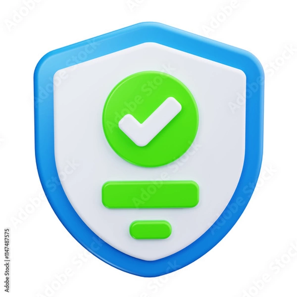 Fototapeta shield 3d render icons