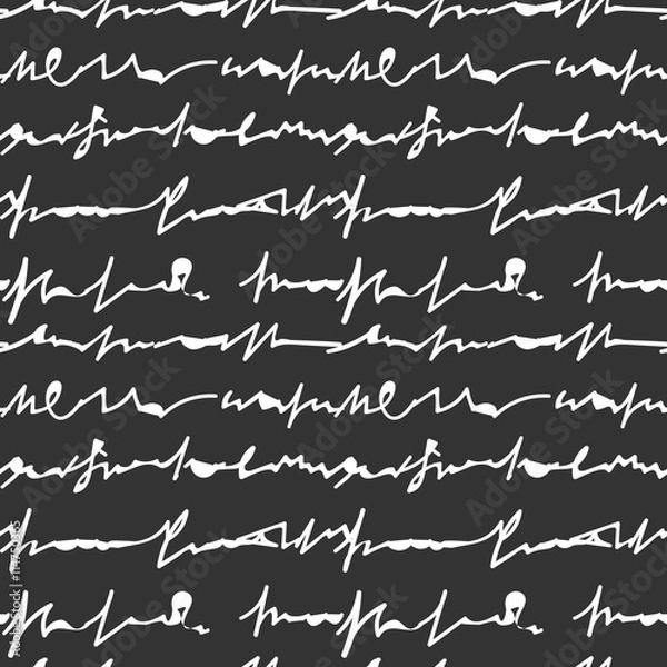 Obraz Hand Drawn Letter On Black Background Seamless Pattern