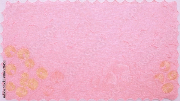 Fototapeta かわいいピンクの和紙背景