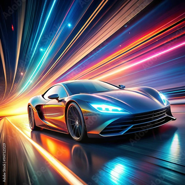 Fototapeta Abstract design, high-speed performance, dynamic motion,