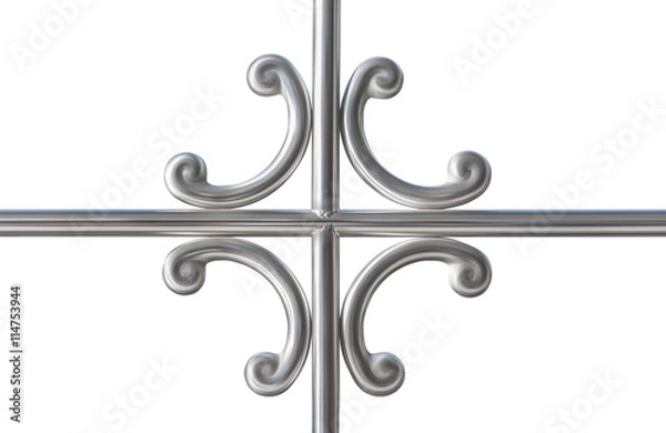 Fototapeta Close Up Stainless Steel Railing Isolated with Clipping Path
