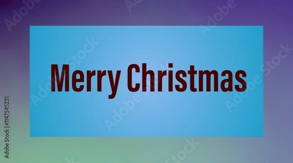 Obraz Merry christmas greetings on blue color with colorful background