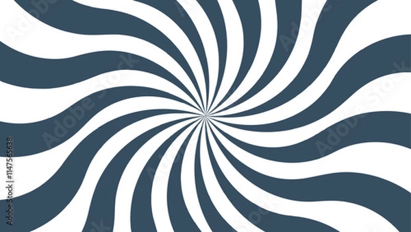 Fototapeta Abstract background with rays retro starburst. Funky ray elements, circle motifs, reminiscent of circus themes. Black and white twisted swirl. Spiral radial striped backdrop design.
