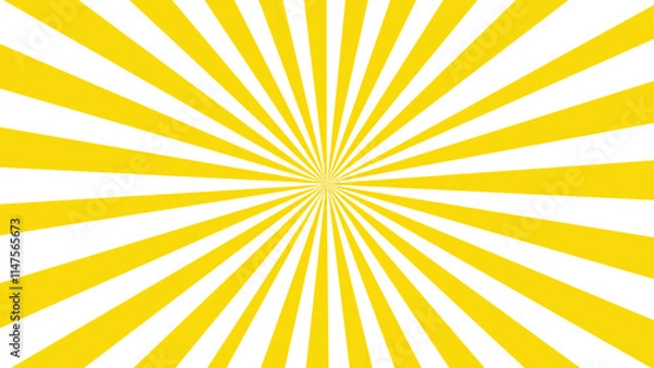 Fototapeta Abstract background with rays retro starburst. Funky ray elements, circle motifs, reminiscent of circus themes. Yellow and white twisted swirl. Spiral radial striped backdrop design.