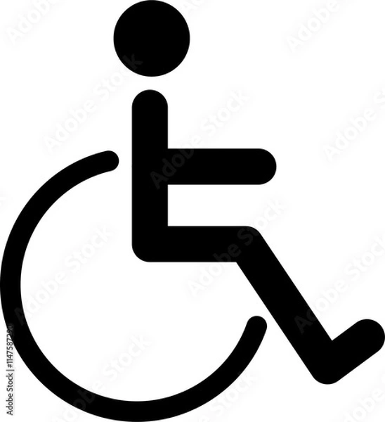 Fototapeta Disabled icon wheelchair isolated template background image