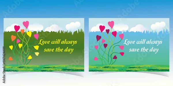 Obraz Greeting card template design.