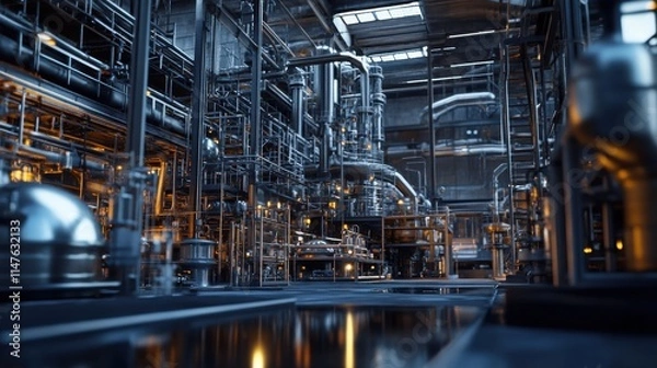 Fototapeta factory, artistic design, dynamic lighting, ultra-realistic