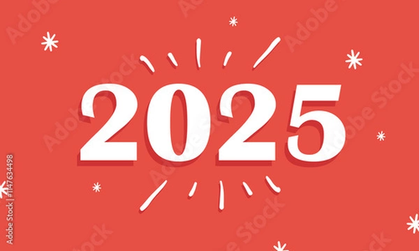 Fototapeta Happy New Year 2025 Background Greeting Card Banner design. 11.11
