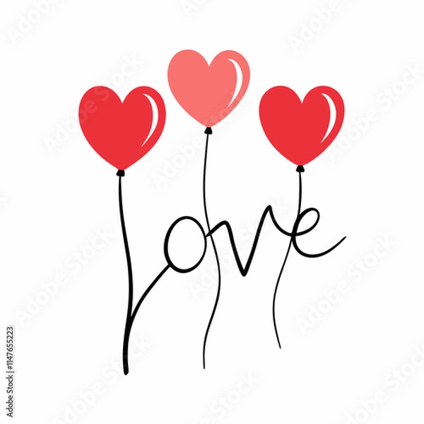 Fototapeta heart shaped balloons