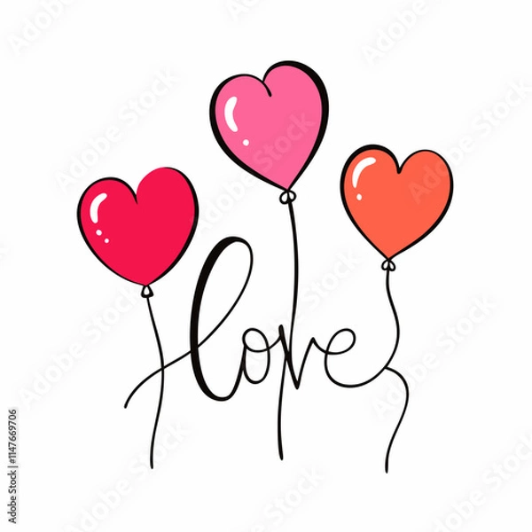 Fototapeta balloons in the form of heart