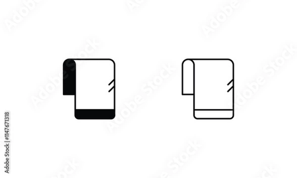 Obraz Towel icons set line and glyph vector icon
