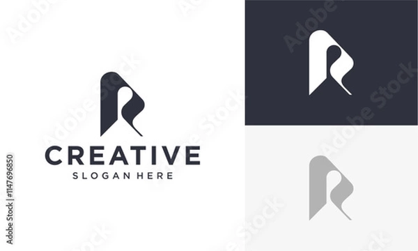 Fototapeta initial r vector logo