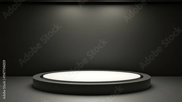 Fototapeta Dark Room Circular Platform Display Stand
