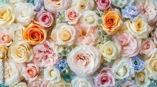 Fototapeta Colorful rose background, wallpaper with Generative AI technology