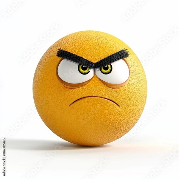 Obraz Cartoon Face with Sarcastic Smirk