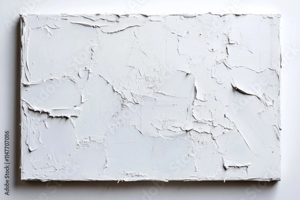 Fototapeta Textured White Abstract Art on Canvas, close-up view, minimalist design, artistic expression, modern art