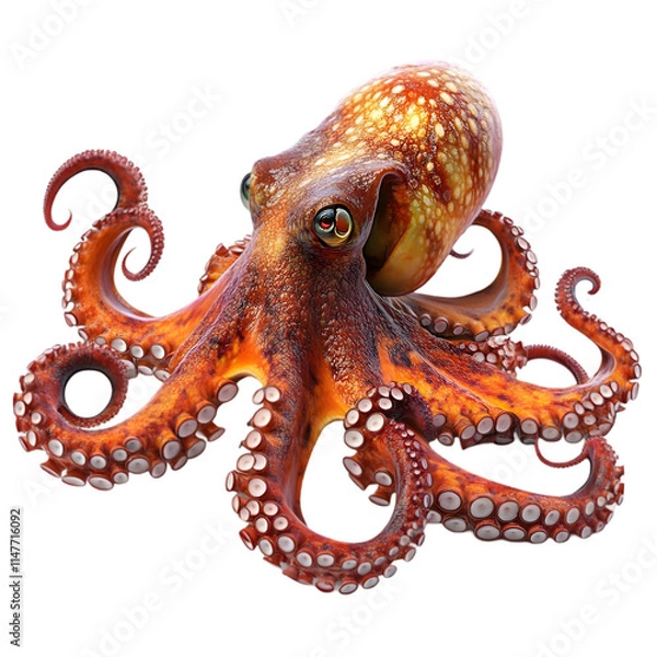 Fototapeta octopus in transparent background	