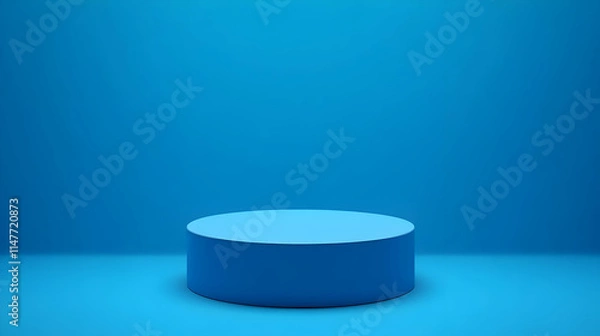 Obraz Blue 3D Cylinder Platform Background Illustration