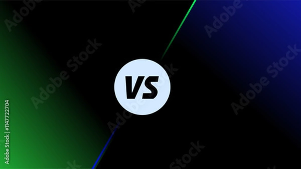 Obraz Versus screen partition with blue and green glow background