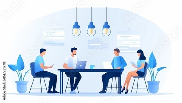 Fototapeta Teamwork and Collaboration: A Modern Office Setting