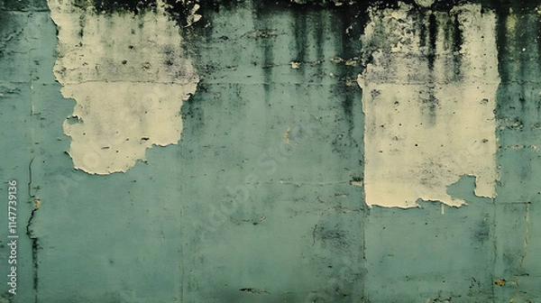 Obraz Aged Teal Wall Texture Background Illustration