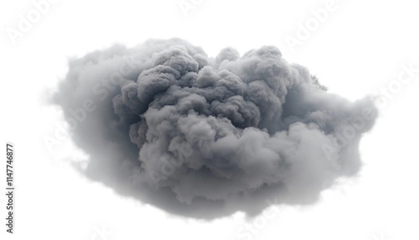 Fototapeta PNG of Dramatic gray cloud formation, evoking a sense of mystery and intensity on transparent background.