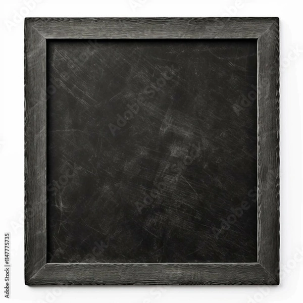 Obraz Chalk Board, Isolated white background, flat lay 