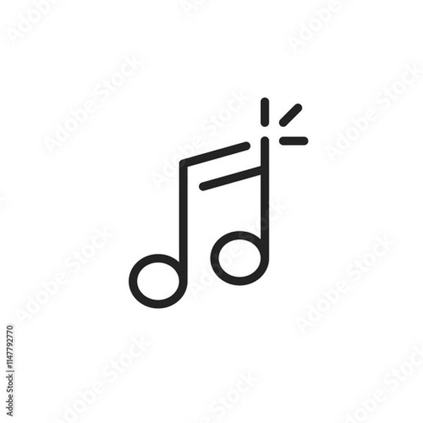 Fototapeta thin line music note icon for audio streaming