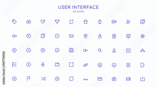 Fototapeta User Interface 50 Icons 1