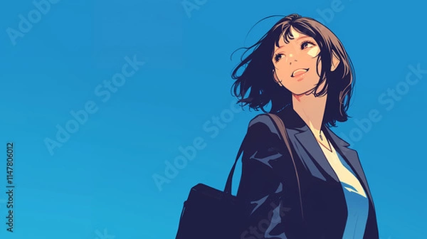 Fototapeta 就職活動をする女性　AI