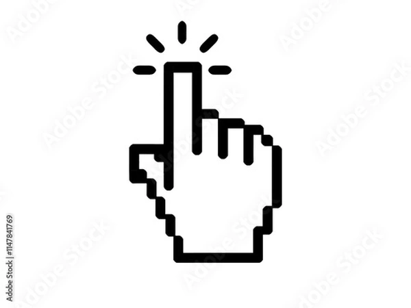 Fototapeta 3d hand cursor on transparent background