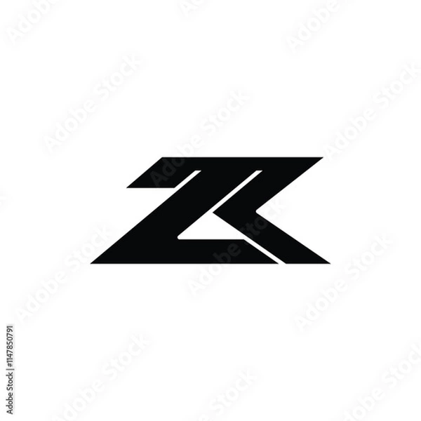 Obraz Initial ZK Geometric Modern Business Creative Design Logo