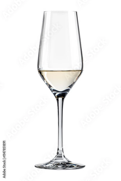 Fototapeta Realistic 3d of real champagne glass isolate on transparent background