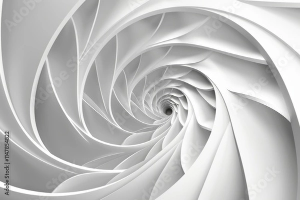 Obraz Abstract white swirling pattern with a black hole in the center.