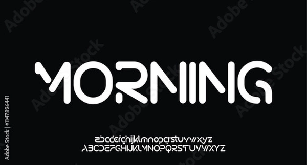 Fototapeta Technology futuristic alphabet font. digital space typography vector illustration design