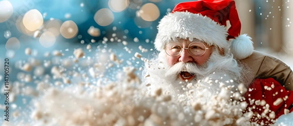 Obraz Merry Christmas and Happy New Year concept holiday vacation winter greeting card with text