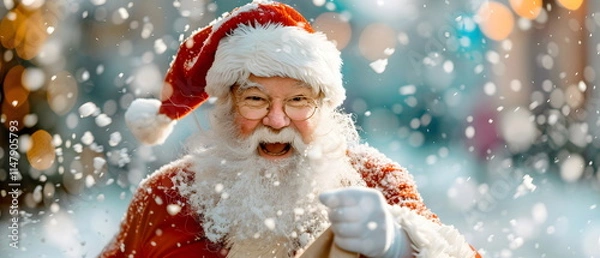 Obraz Merry Christmas and Happy New Year concept holiday vacation winter greeting card with text