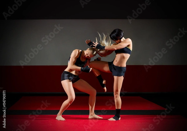 Fototapeta Two kickboxers women