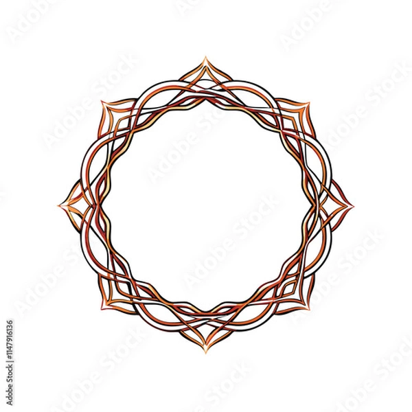 Fototapeta Create a vector illustration of an elegant, rose gold metallic border, suitable for ornate frames or decorative elements.  High resolution, detailed texture.