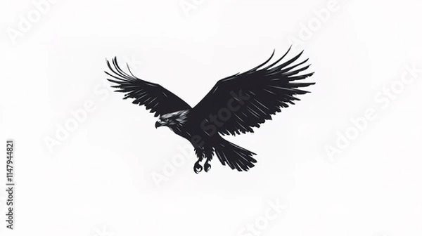 Obraz Majestic eagle soaring through air with its wings spread wide