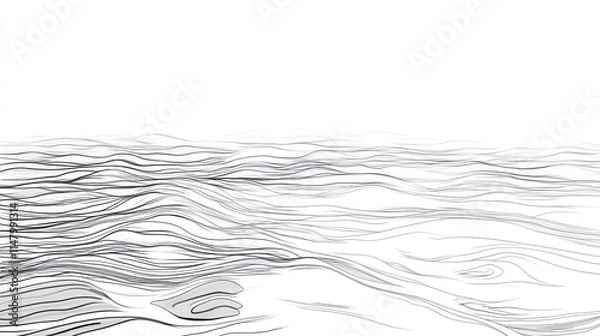 Fototapeta Abstract Wavy Lines Forming a Serene Landscape