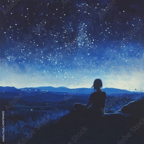 Obraz Stargazing while on the mountain