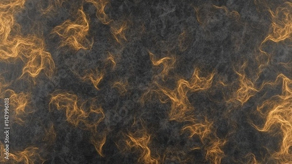 Fototapeta Abstract Golden Embers on Dark Background Texture
