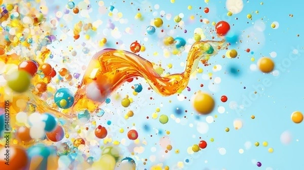 Obraz Visualizing antioxidant enzymes combatting free radicals in digital microcosm