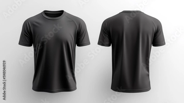 Fototapeta Sleek Black Sports T-Shirt Mockup for Design Use. Generative AI