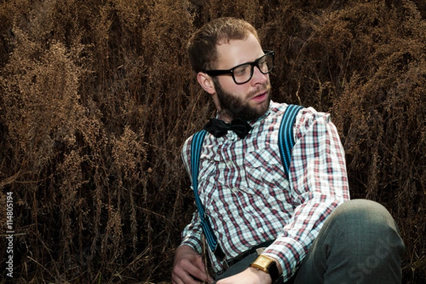 Fototapeta Redneck nerd man