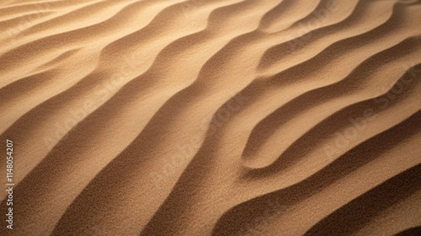 Fototapeta Sandy desert landscape with gentle wave patterns and texture