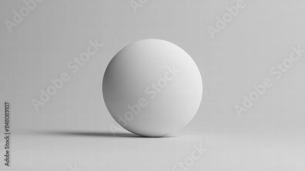 Fototapeta Simple White Sphere on Gray Background Ideal for Minimalist Design, 3D Rendering, or Abstract Art Display with Soft Shadows and Smooth Surface Texture