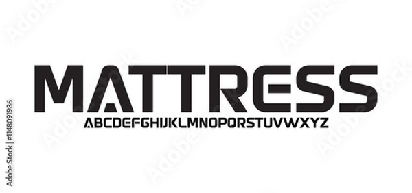 Fototapeta Mattress Modern minimal abstract alphabet fonts. Typography technology, electronic, movie, digital, music, future, logo creative font.