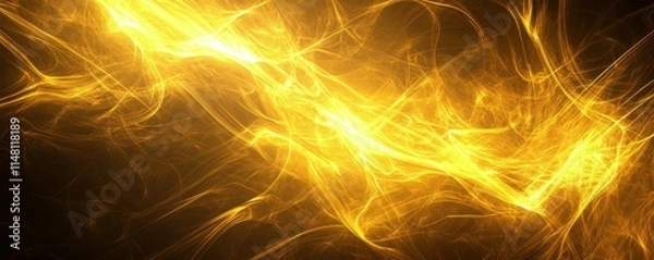 Fototapeta Lightning, electric energy, bright yellow flashes, dynamic movement, abstract background, power concept, glowing lines, dramatic light, striking visual, vibrant electric effects